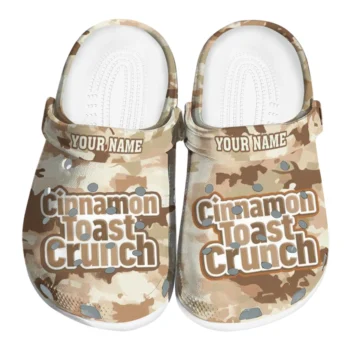 personalized cinamon toast crunch beige camouflage beige brown clogs best selling hey clogs