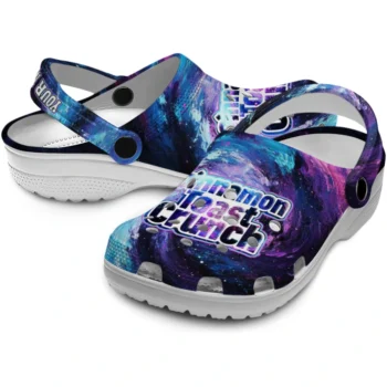 personalized cinamon toast crunch galaxy purple blue clogs high quality hey clogs