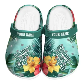 personalized cinamon toast crunch hibiscus palm green red clogs best selling hey clogs