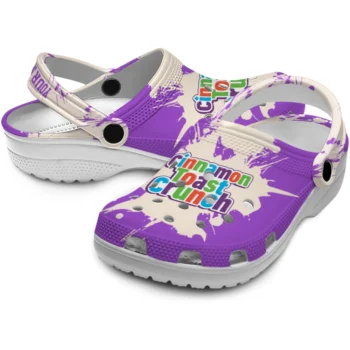 personalized cinamon toast crunch icon purple beige clogs high quality hey clogs