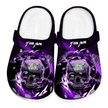 personalized cinamon toast crunch skull power black purple clogs best selling hey clogs