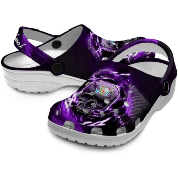 personalized cinamon toast crunch skull power black purple clogs high quality hey clogs
