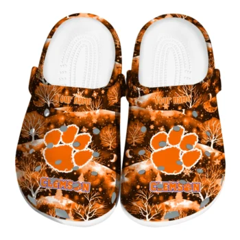 personalized clemson tigers snowy hills clogs best selling