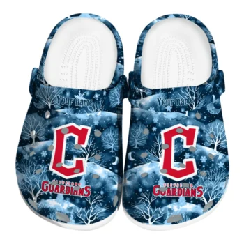 personalized cleveland guardians snowy hills clogs best selling