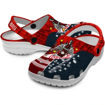 personalized coca cola american pride red blue clogs high quality hey clogs