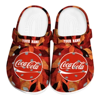 personalized coca cola autumn leaves red orange clogs best selling hey clogs