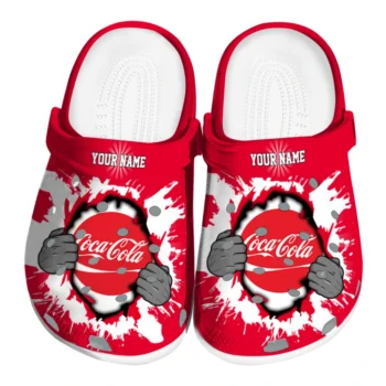 personalized coca cola punch motif red white clogs best selling hey clogs