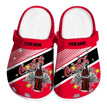 personalized coca cola soda wings red black clogs best selling hey clogs