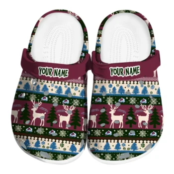 personalized colorado avalanche christmas motif clogs best selling