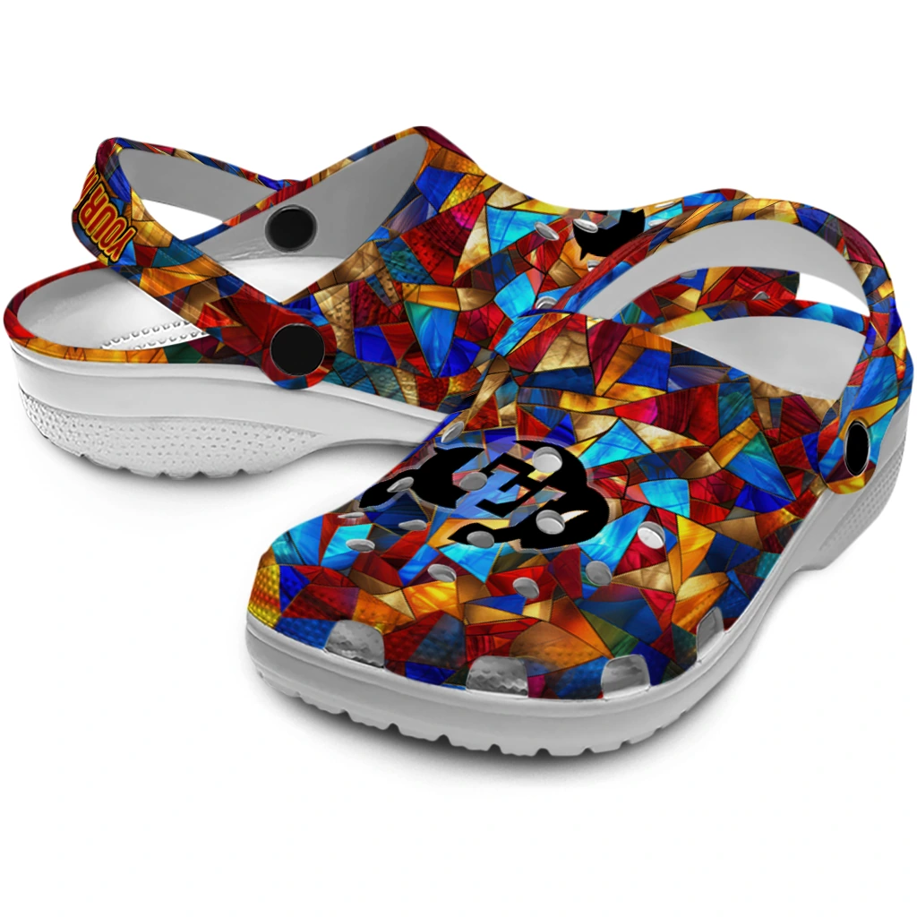 personalized colorado buffaloes prism pieces clogs high quality personalized colorado buffaloes prism pieces clogs high quality
