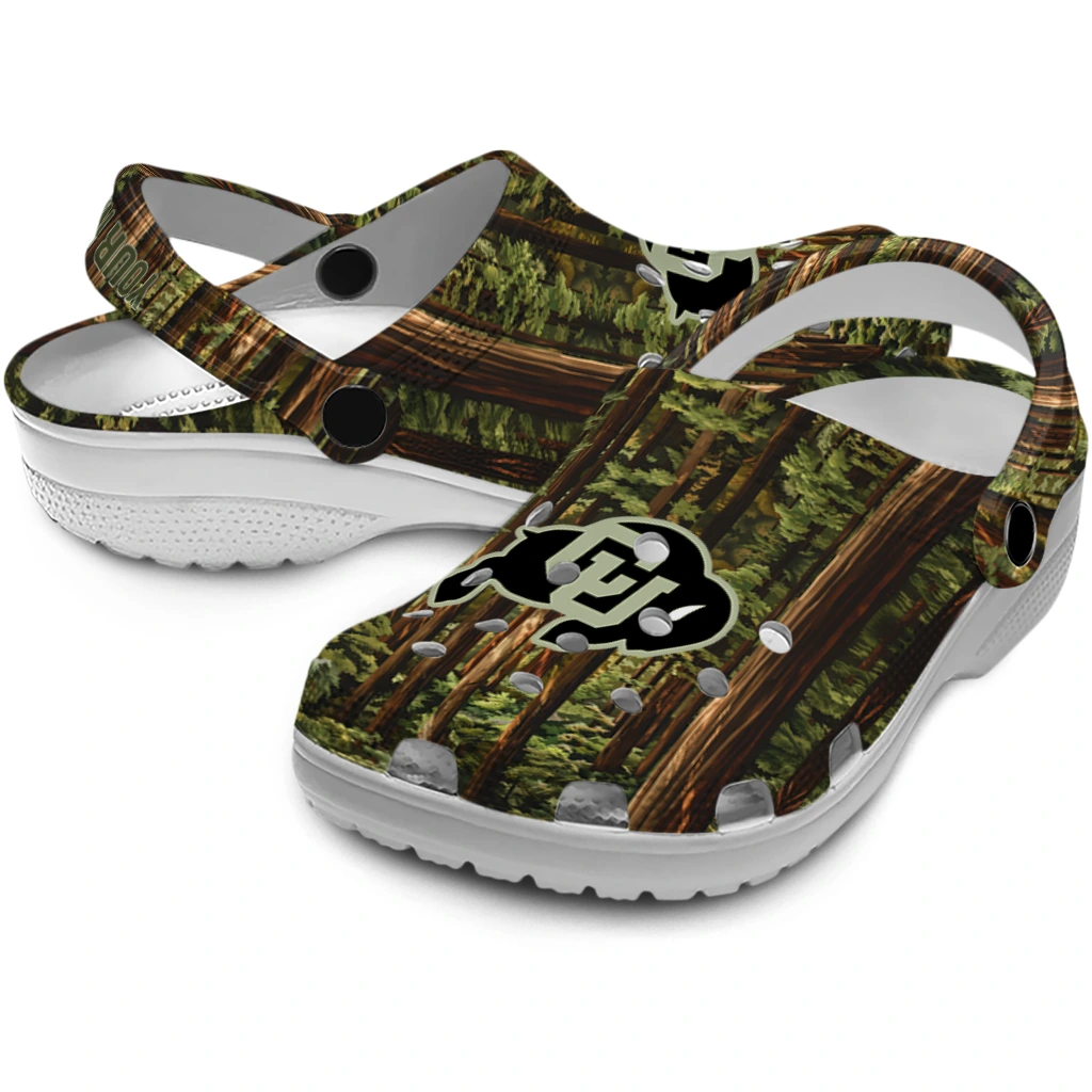 personalized colorado buffaloes woods forest designs clogs high quality personalized colorado buffaloes woods forest designs clogs high quality