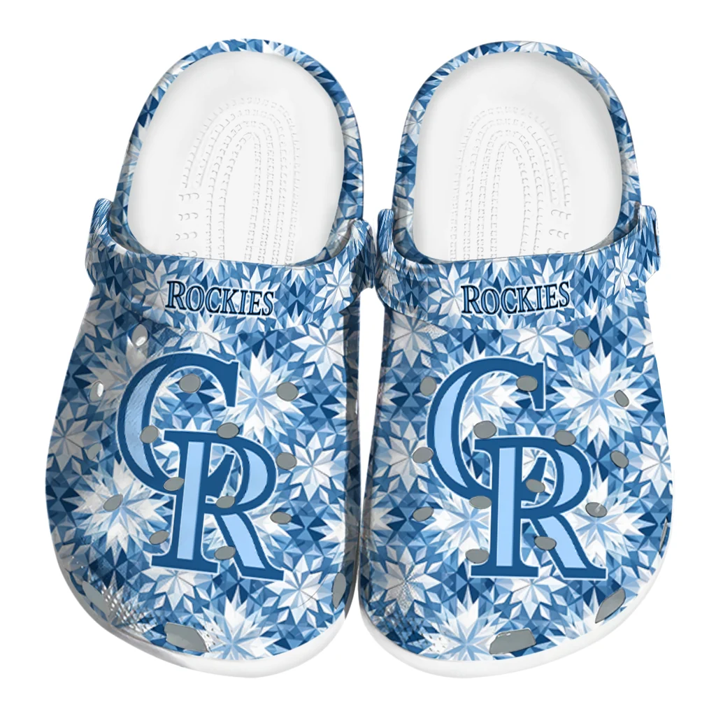 personalized colorado rockies snowflake mosaic clogs best selling personalized colorado rockies snowflake mosaic clogs best selling