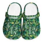personalized colorado rockies tropical leaves clogs best selling