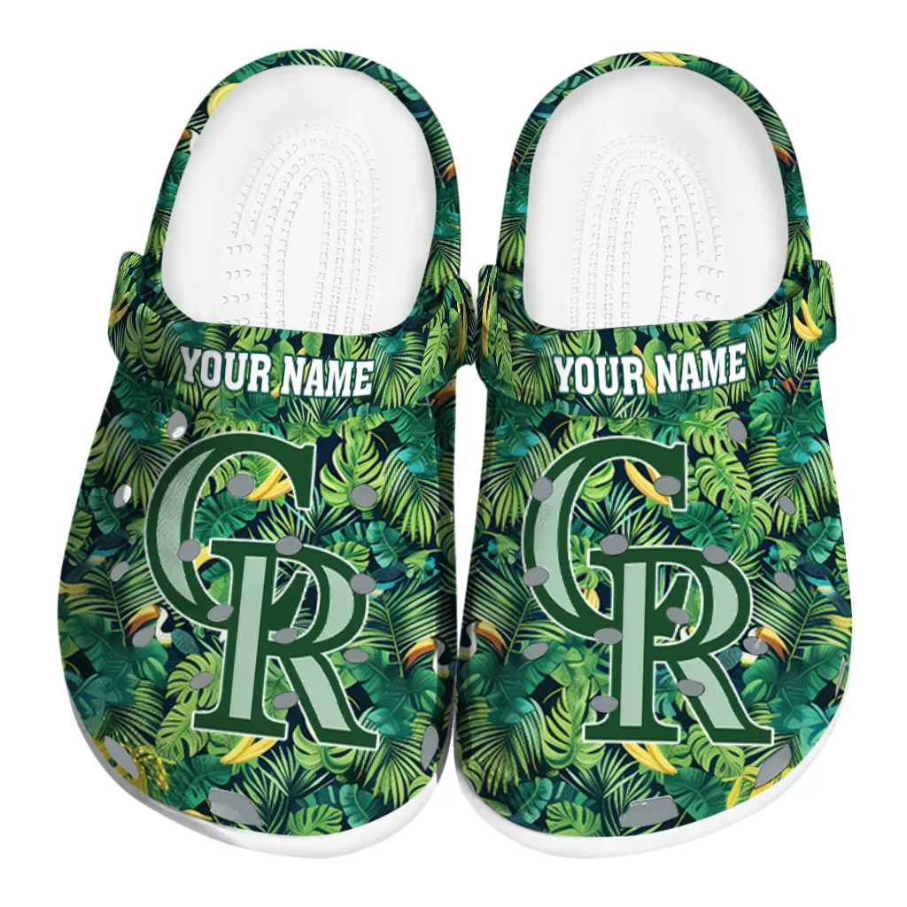 personalized colorado rockies tropical leaves clogs best selling personalized colorado rockies tropical leaves clogs best selling