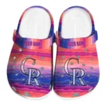 personalized colorado rockies wavy stripes clogs best selling