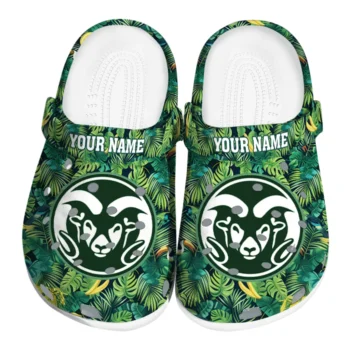 personalized colorado state rams tropical leaves clogs best selling