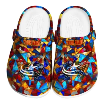 personalized columbus blue jackets prism pieces clogs best selling