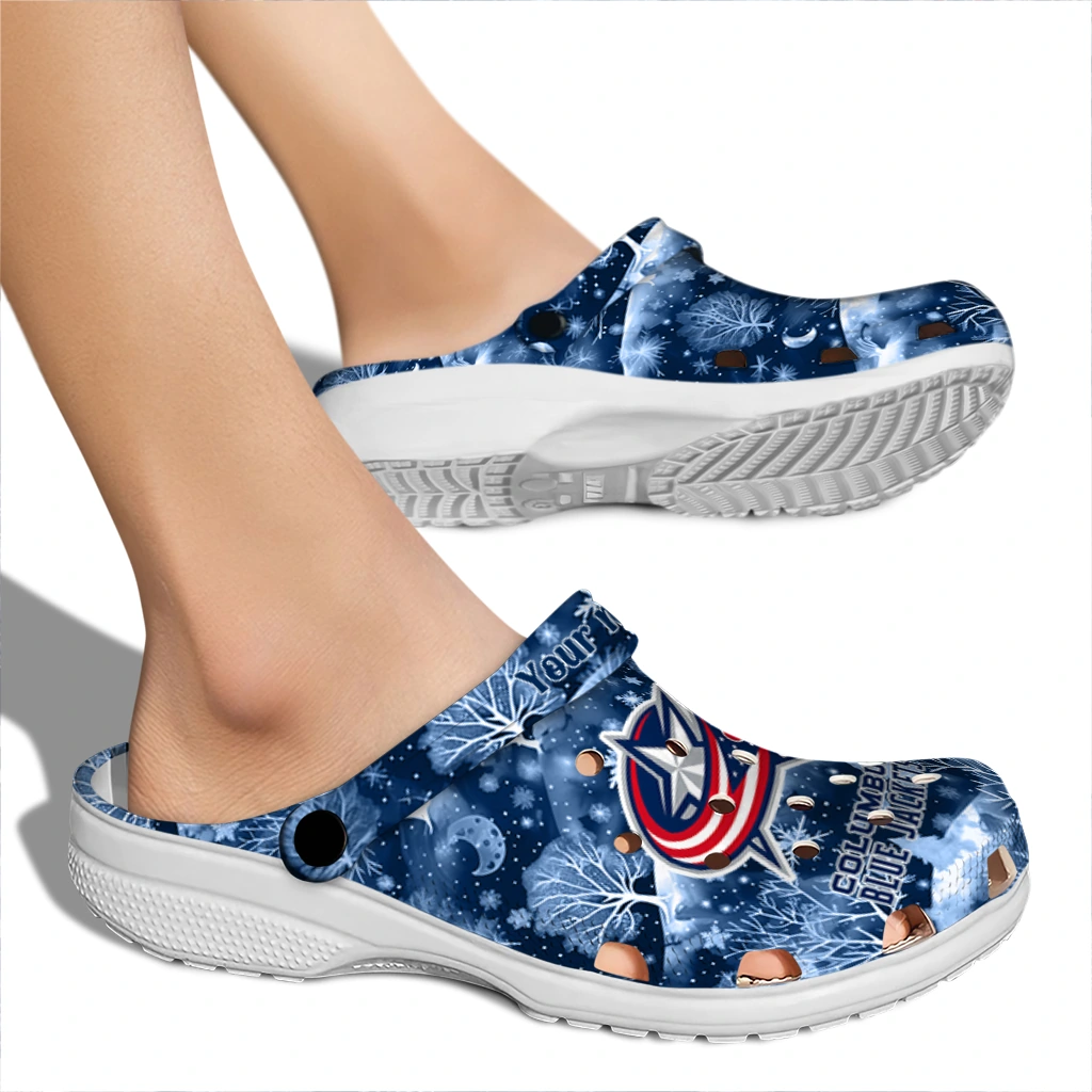 personalized columbus blue jackets snowy hills clogs fashion forward personalized columbus blue jackets snowy hills clogs fashion forward