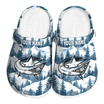 personalized columbus blue jackets snowy mountains clogs best selling