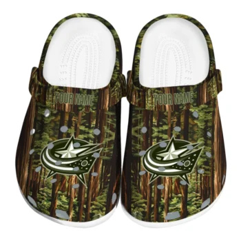 personalized columbus blue jackets woods forest designs clogs best selling