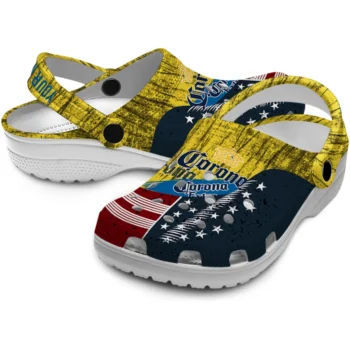 personalized corona beer wavy distressed effect yellow navy clogs high quality hey clogs