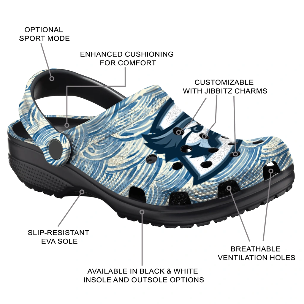 personalized creighton bluejays sea swirls clogs new arrival personalized creighton bluejays sea swirls clogs new arrival