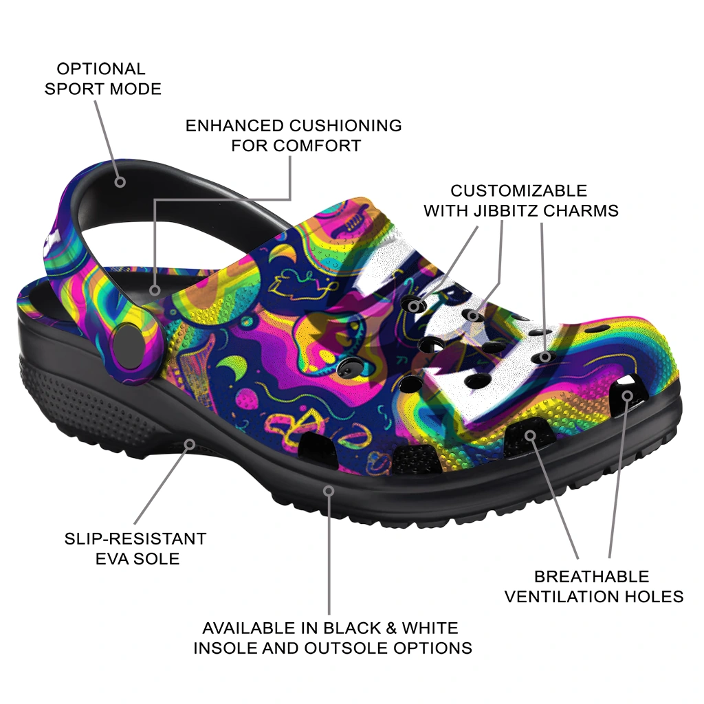personalized creighton bluejays swirling mushrooms clogs new arrival personalized creighton bluejays swirling mushrooms clogs new arrival