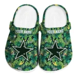 personalized dallas cowboys tropical leaves clogs best selling