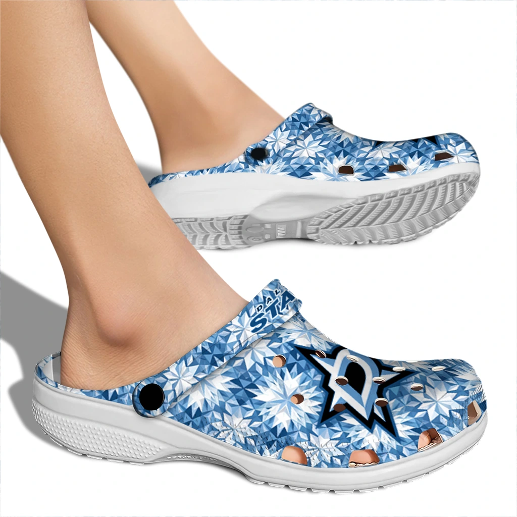 personalized dallas stars snowflake mosaic clogs fashion forward personalized dallas stars snowflake mosaic clogs fashion forward