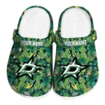personalized dallas stars tropical leaves clogs best selling