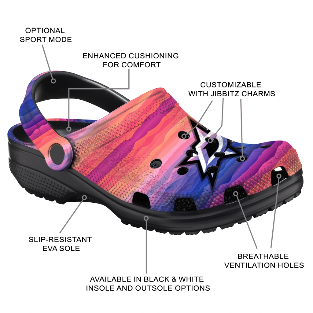 personalized dallas stars wavy stripes clogs new arrival personalized dallas stars wavy stripes clogs new arrival