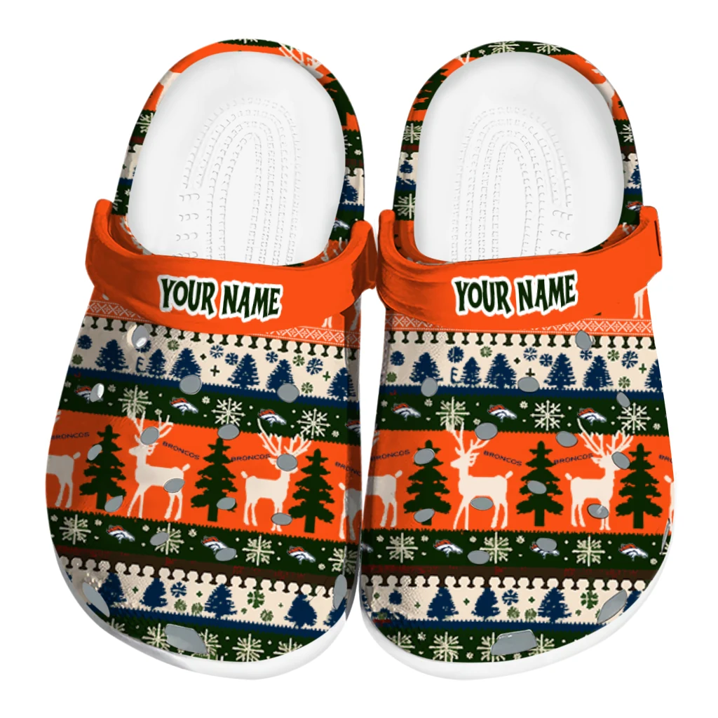 personalized denver broncos christmas motif clogs best selling personalized denver broncos christmas motif clogs best selling
