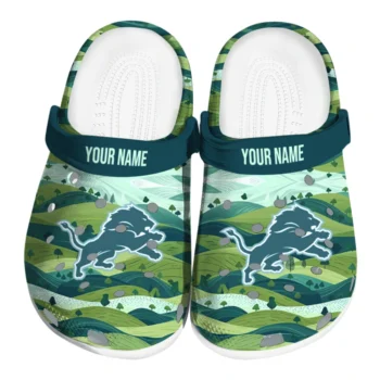 personalized detroit lions hills illustration clogs best selling