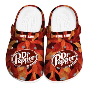 personalized dr pepper leaf cluster red orange clogs best selling hey clogs