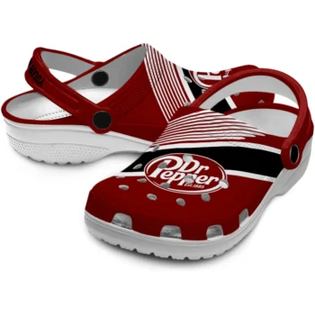 personalized dr pepper logo red white clogs high quality hey clogs