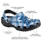personalized duke blue devils snowflake mosaic clogs best selling