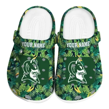 personalized duke blue devils tropical leaves clogs best selling