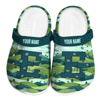 personalized eastern michigan eagles hills illustration clogs best selling