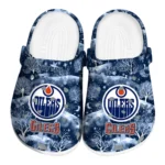 personalized edmonton oilers snowy hills clogs best selling