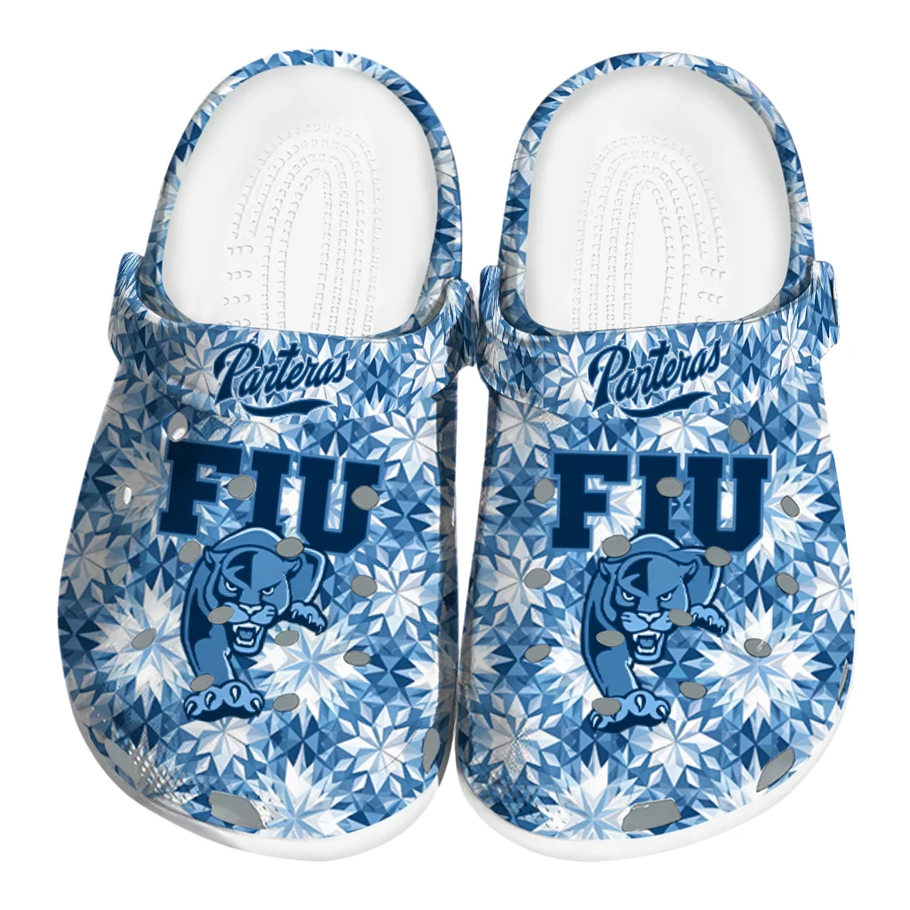 personalized fiu panthers snowflake mosaic clogs best selling personalized fiu panthers snowflake mosaic clogs best selling