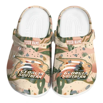 personalized georgia southern eagles desert cactus pattern clogs best selling