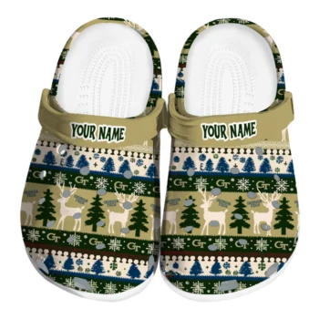 personalized georgia tech yellow jackets christmas motif clogs best selling
