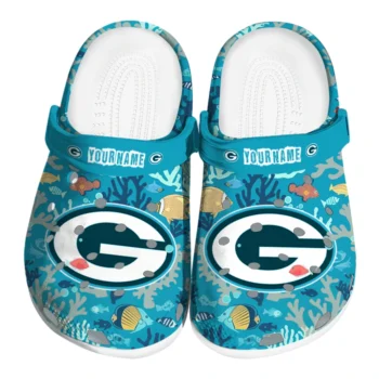 personalized green bay packers tropical fish ocean clogs best selling