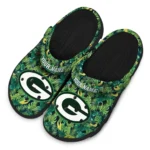personalized green bay packers tropical leaves clogs best selling