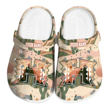 personalized hawaii rainbow warriors desert cactus pattern clogs best selling