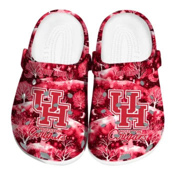 personalized houston cougars snowy hills clogs best selling