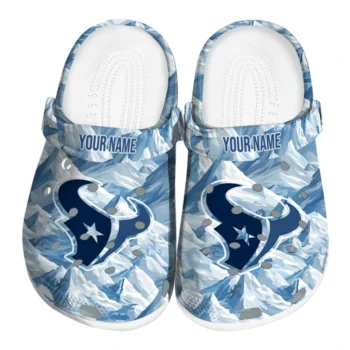 personalized houston texans mountain artwork clogs best selling