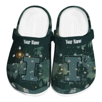 personalized illinois fighting illini deer nightscape clogs best selling