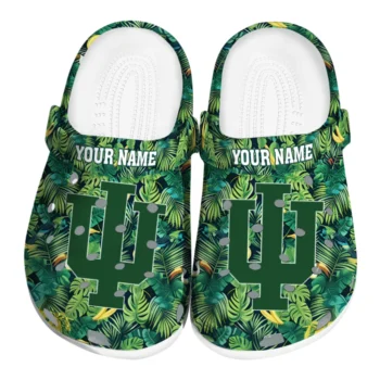 personalized indiana hoosiers tropical leaves clogs best selling