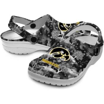 personalized iowa hawkeyes snowy hills clogs high quality